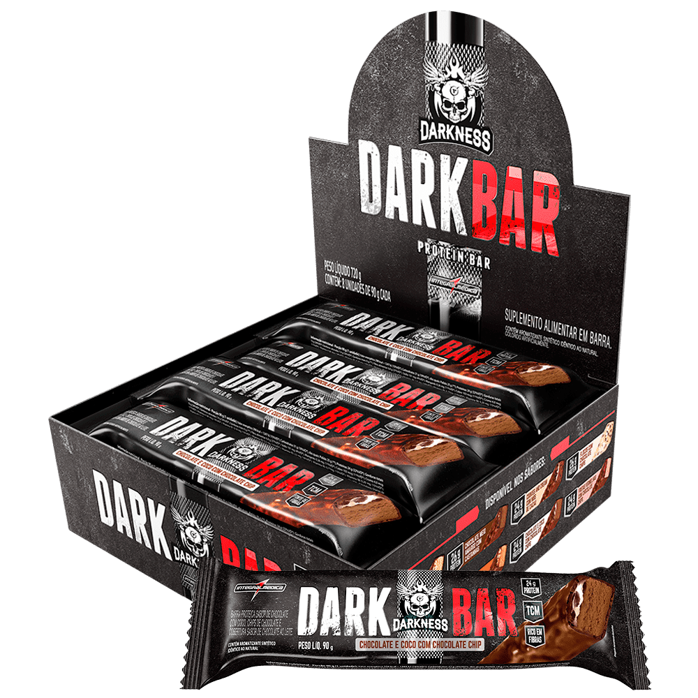 Box 8 Barritas De Proteína Darkness - Chocolate De Leche Con Chispas De Chocolate