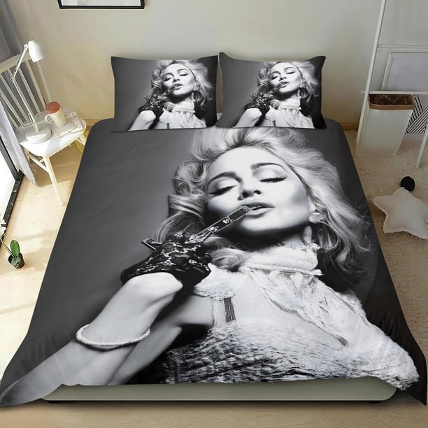 Madonna Conjunto de sábanas temático, trío de piezas, cómodo y amigable con la piel, diseño único, regalo de decoración para el hogar para familiares, amigos y fans,173X218cm