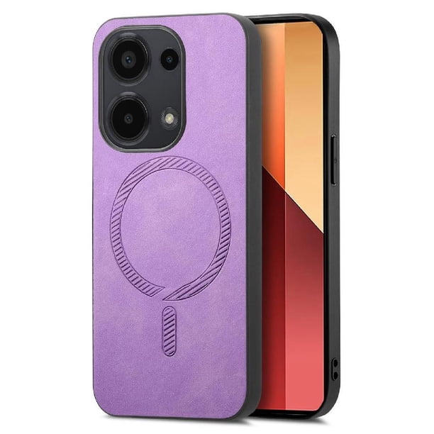 Magnetic Slim Case for Xiaomi Redmi Note 13 Pro 4G with Camera Guard & Anti-Scratch Back Purple