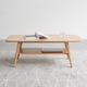 thumbnail image 1 of Center table Low Table 100% solid wood Top plate Desk Coffee table Width 120 x Depth 56 x Height 44 cm Study desk Work from home Easy to assemble Natural wood with storage shelf Natural writing desk, 1 of 3