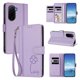 thumbnail image 2 of Funda Cartera Trébol para Xiaomi Poco M7 4G con Ranuras Tarjetas y Carga Inalámbrica Morado claro, 2 of 6