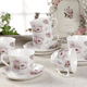 thumbnail image 2 of Juego de 6 tazas de porcelana 200 ML con plato floral gua..., 2 of 3