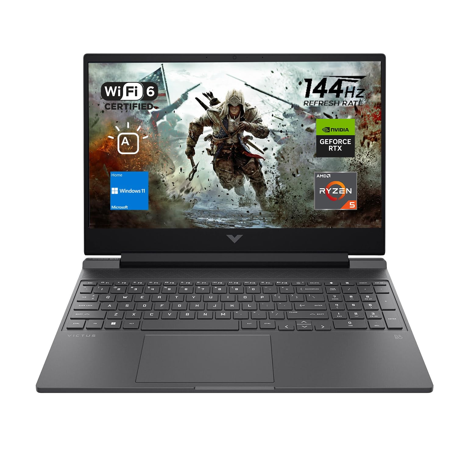 Ordenador Portátil Hp Victus 15 Gaming, 15,6 Pulgadas, Fhd, 144 Hz, Ryzen 5, 16 Gb, 512 Gb