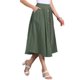 thumbnail image 4 of INSPIRE CHIC Falda Midi de Algodón para Mujer Verano Casual con Botones Decorativos, Cintura Elástica, Faldas Línea A con Bolsillo L Verde Militar, 4 of 6