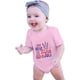 thumbnail image 4 of Mono de manga corta con estampado de letras del 4 de julio para niños pequeños, ropa para niños de 18 meses (rosa-A, 18-24 meses), 4 of 7