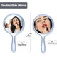 thumbnail image 5 of Espejo de mano de doble cara, espejo de mano con aumento 1X/2X y asa, espejo de mano transparente, espejo de maquillaje de forma redondeada., 5 of 7