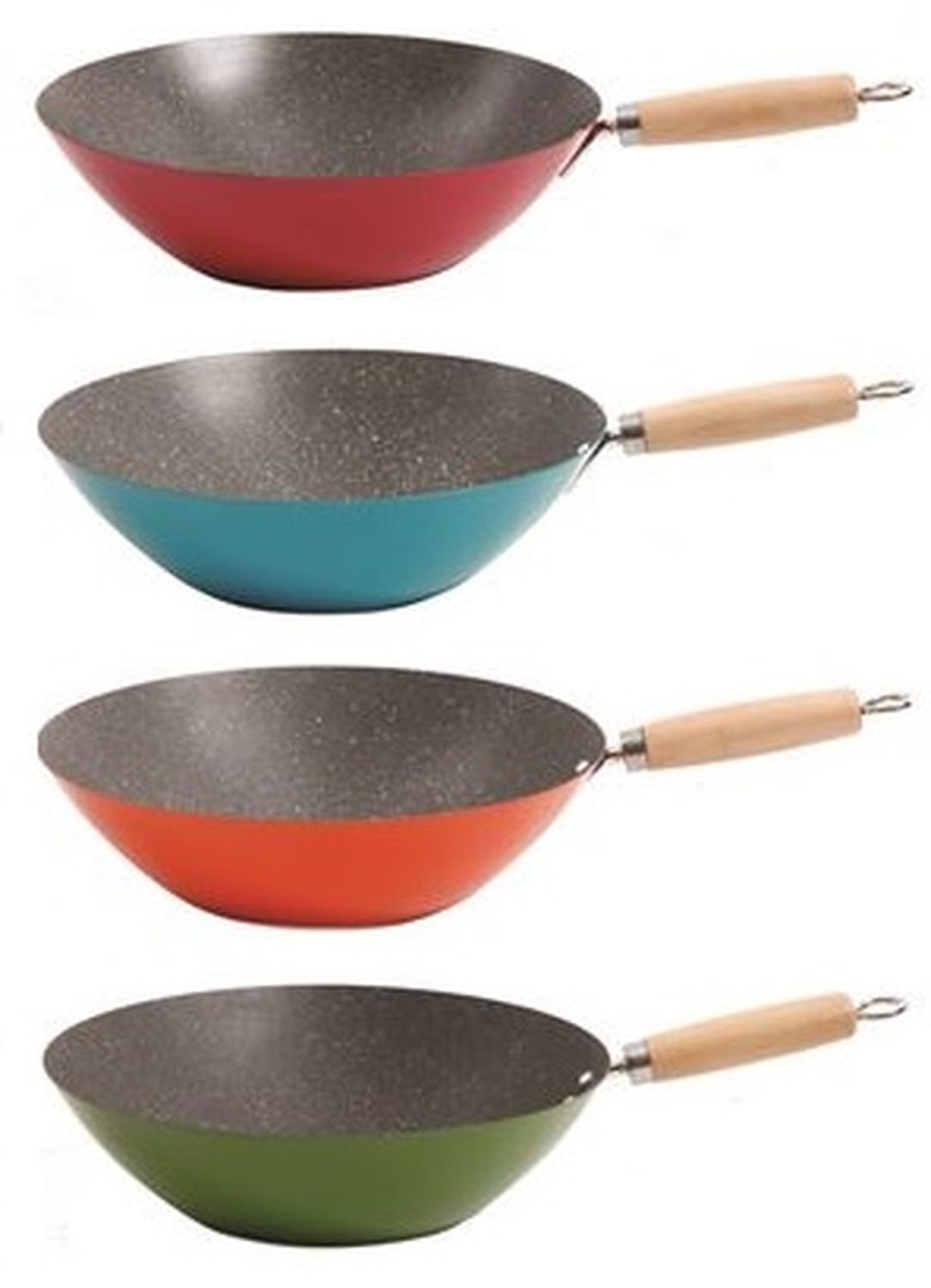 Sarten Wok De Acero Antiadherente Al Carbono 30 Cm Oster