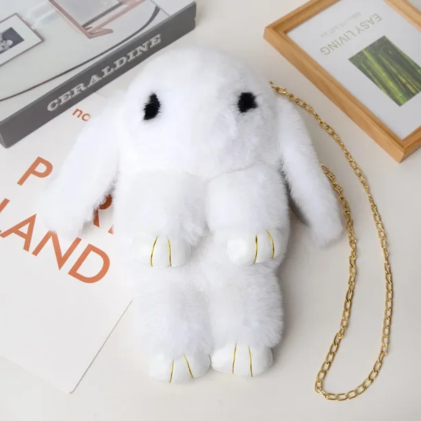 Cute Plush Rabbit Single Shoulder Bag Crossbody Bags Japanese Bunny Stuffed Rabbit Toy Children School Backpack Kids Gift Toys