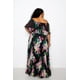 thumbnail image 4 of Vestido Largo Plisado con Hombros Descubiertos y Estampado Tropical, Talla 1XL, 4 of 5