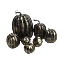 Magideal - Modelo De Calabaza Artificial De 7 Piezas, Mini Modelo De Calabaza De Simulación, Pequeñas Verduras Artificiales Realistas Para Decoración De Otoño En El Oro Negro