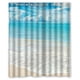 thumbnail image 1 of Cortina de ducha con diseño de olas del océano y paraíso californiano, con temática de playa, con ganchos, tamaño 60 x 72 pulgadas, 1 of 3