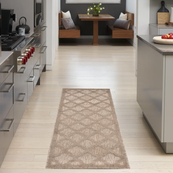 Alfombra de Área Nourison Easy Care Beige Natural 61 x 183 cm Corredor