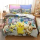 thumbnail image 1 of Happy Pikachu Is Dancing Bedding Set Home Decoration King Double Size 200x200cm Bedclothes Quilt Cover Pillow Case Festival Gift Bed Sheets, 1 of 5