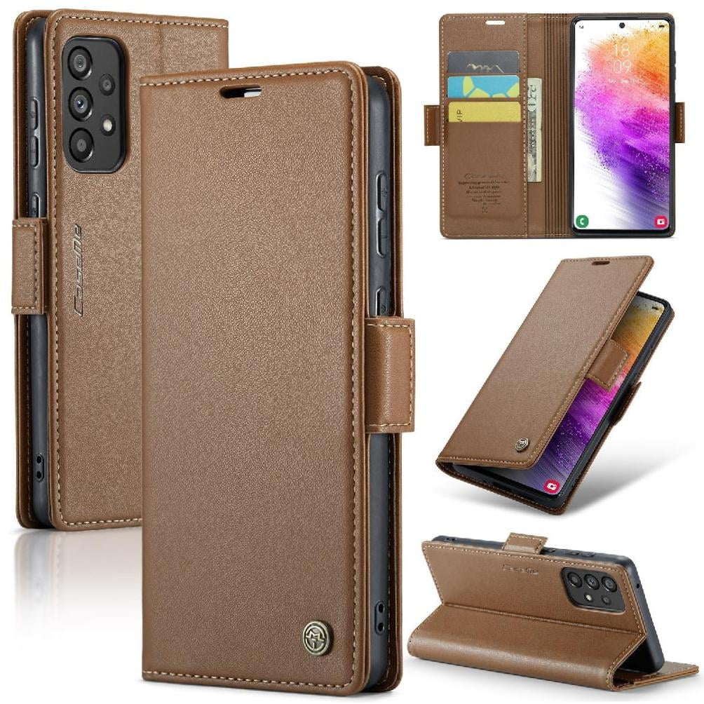 Caseme Tipo Cartera Samsung Galaxy A73 Con Cierre Magnético, Rfid, Tarjetero, Soporte, Carga Inalámbrica