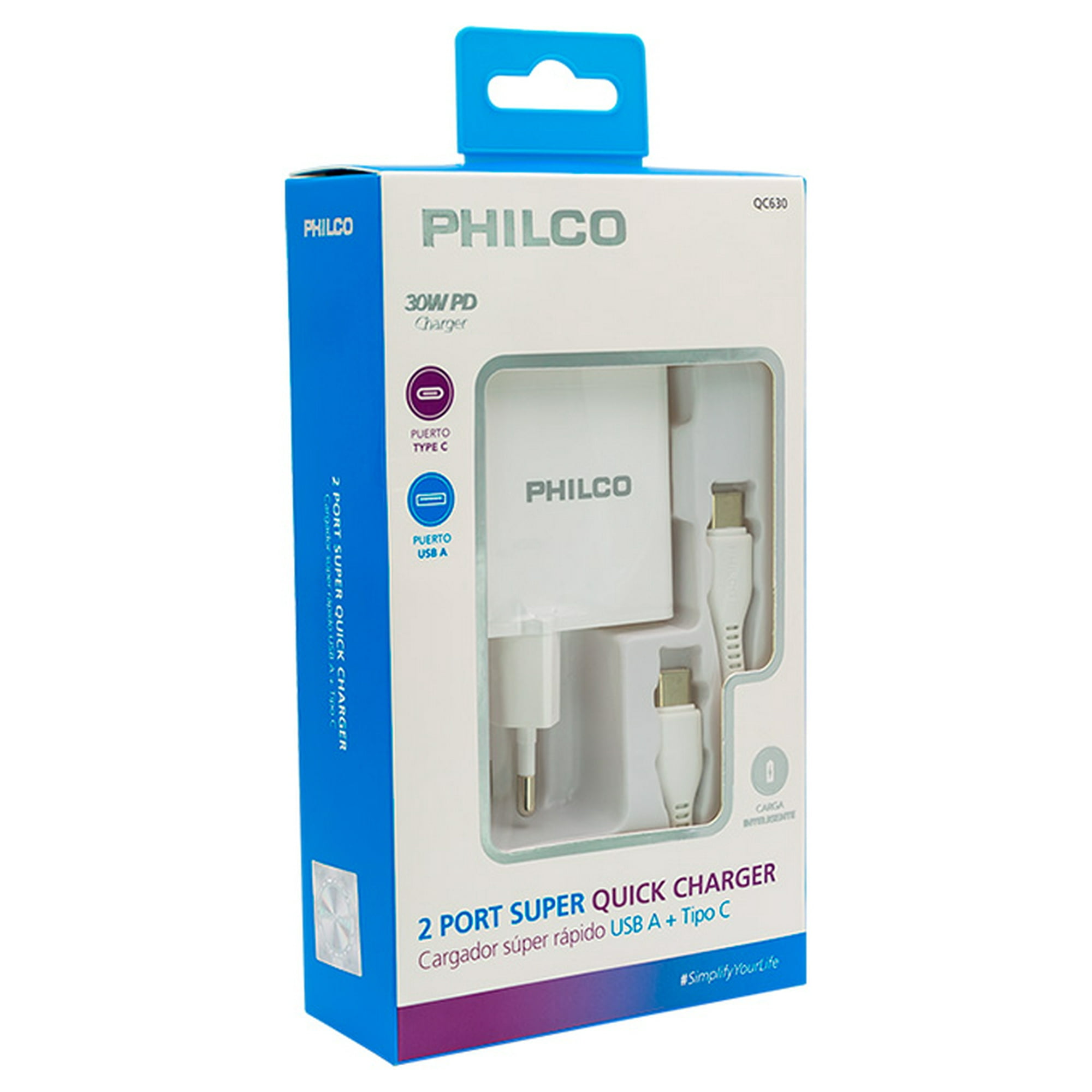 Cargador De Pared Super Rapido 30W Usb A Y Tipo C | Lider