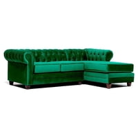 Barra Desing - Sofá Seccional Design Chesterfield Derecho 3 Cuerpos Felpa