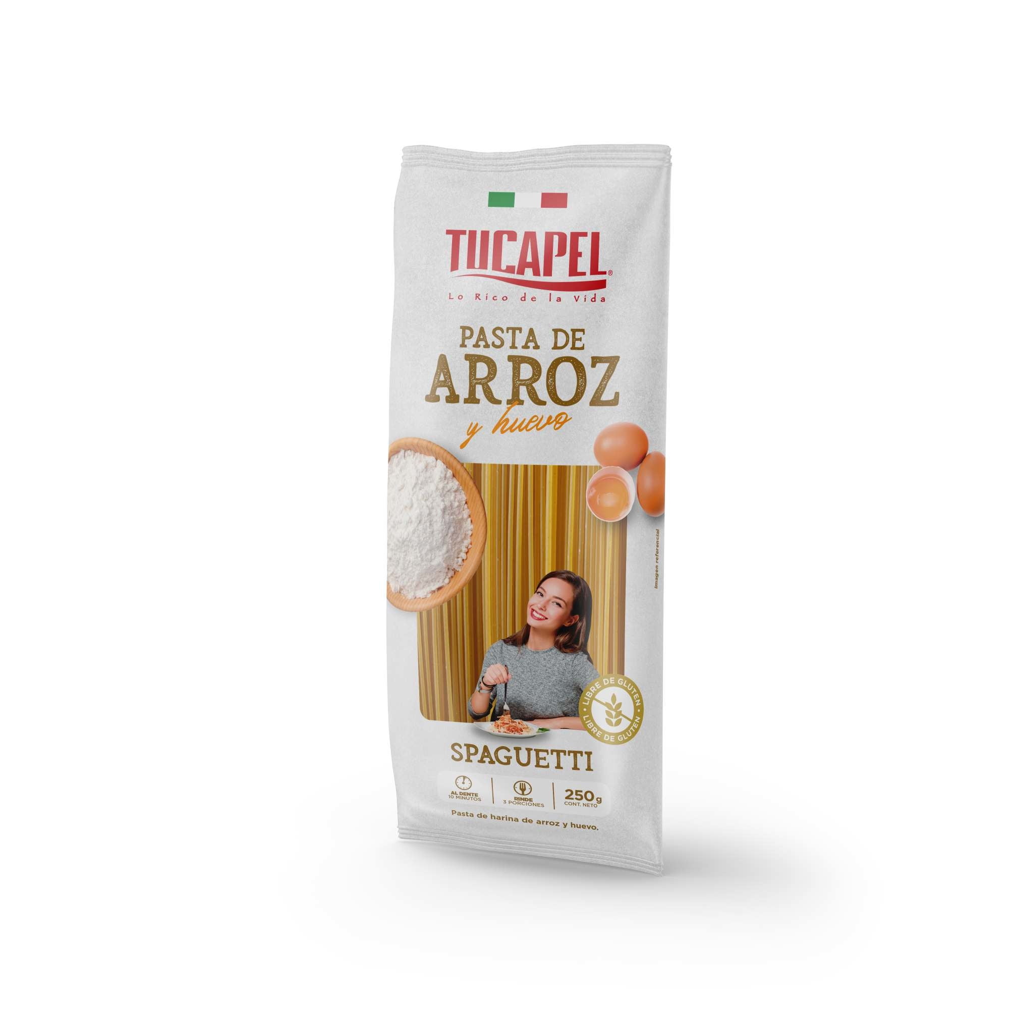 Fideo Pasta De Arroz Spaghetti Bolsa 250 g Tucapel