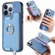 thumbnail image 1 of Funda Magnética Para Iphone 16 Pro Con Billetera Y Anillo Protector Resistente Azul, 1 of 6