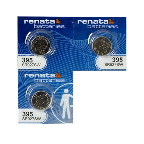 Batería de reloj Renata 395/SR927SW 1,5 V, paquete de 3 unidades, fabricada en Suiza