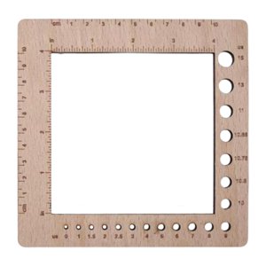 Magideal - Regla De Calibre De Madera Para Tejer, Calibre De Aguja De Tejer, Hecha A Mano Para Tejer Suéteres, Regla De Marco De Conteo Fácil De Leer, Diseñadore