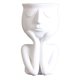 thumbnail image 2 of Retrato Humano Escultura Maceta Florero Suculento Cactus Maceta White_A, 2 of 5