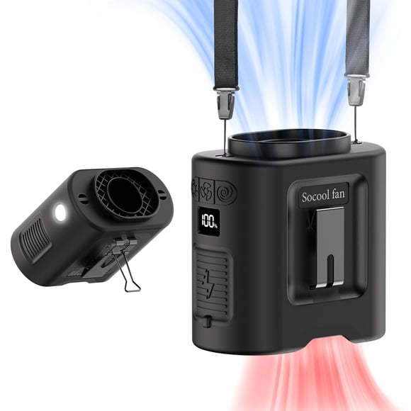 Ventilador de cintura Socool, 14500 mAh, recargable, 5 velocidades, con luz de 67 h