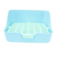 Ioensy - Caja De Arena Para Conejos, Inodoro, Ropa De Cama Para Interiores, Jaula, Orinal, Azul, 11 X 11 X 8 Pulgadas