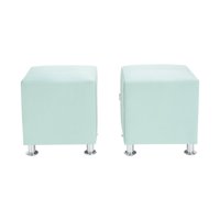 Bodevir - Set Pouf Cali 1C Felpa 12 Verde Agua