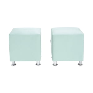 Bodevir - Set Pouf Cali 1C Felpa 12 Verde Agua