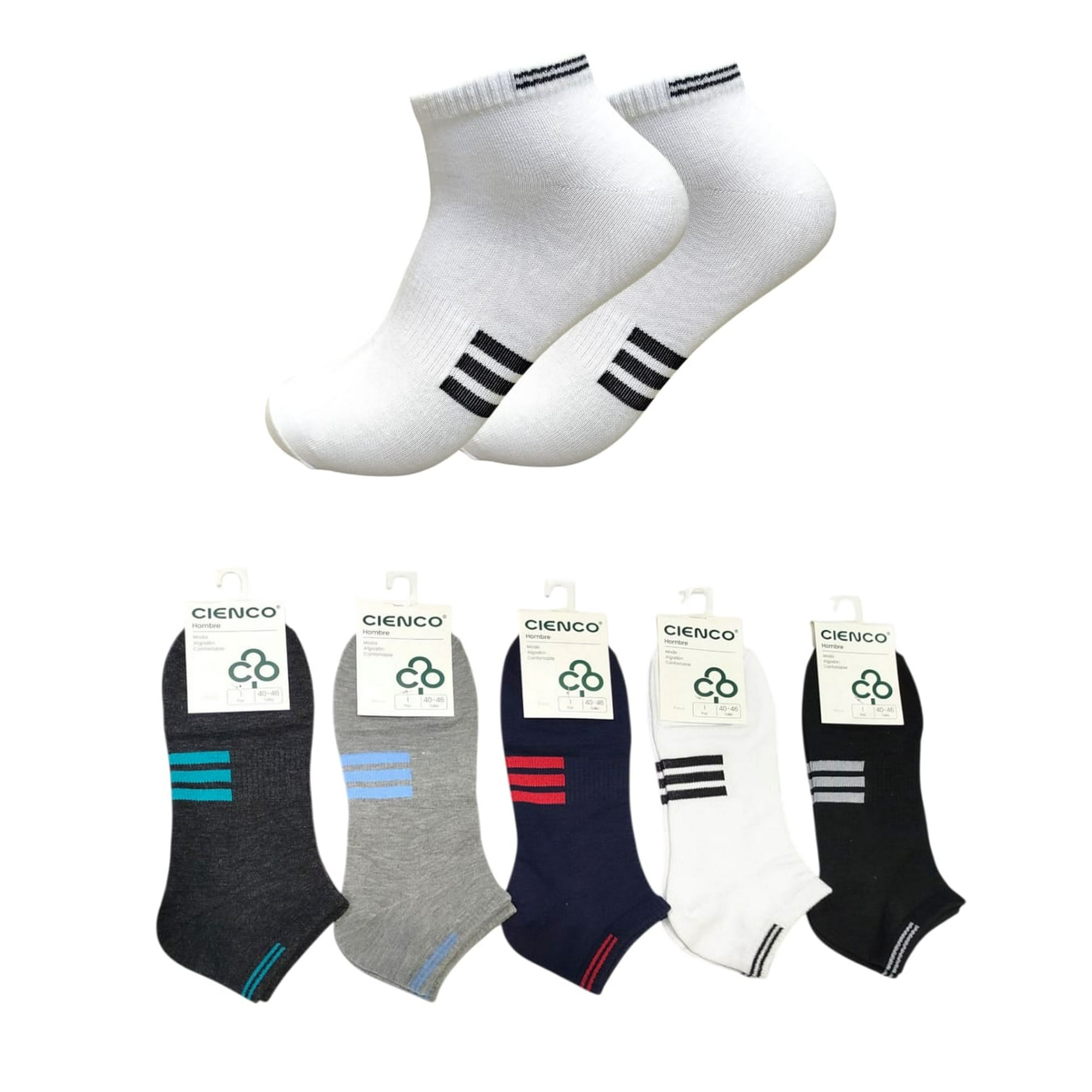 Genérico - Calcetines Tobilleras Hombres Líneas Cortos Deportivos Pack 12