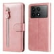 thumbnail image 2 of Funda con Cremallera para Xiaomi Poco X6 Pro, Carcasa Cartera de Cuero PU con Soporte y Tarjetero, 2 of 6