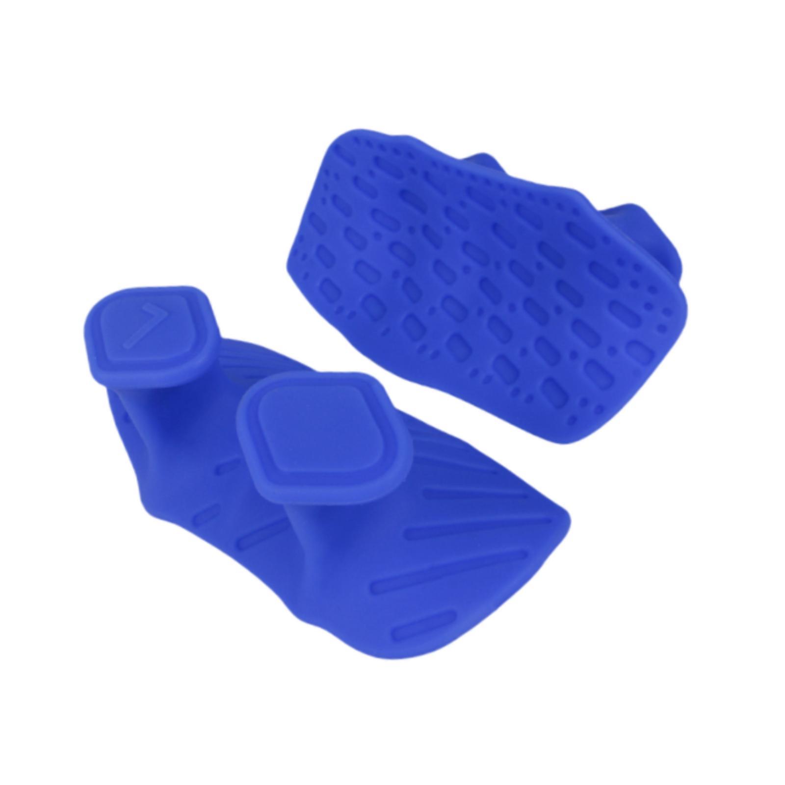 Magideal - 2 Piezas De Empuñaduras De Levantamiento De Pesas, Protección Para Las Manos, Empuñaduras De Entrenamiento Ligeras Y Flexibles Sin Dedos - Almohadilla Azul
