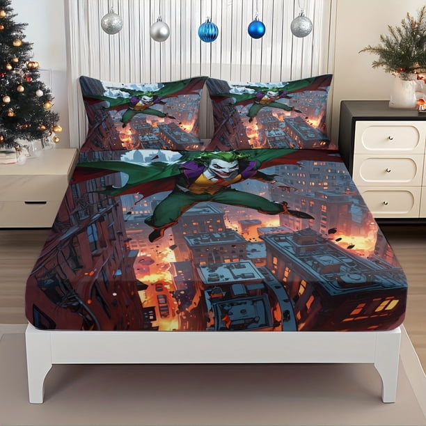 Fitted Sheet Criminal Prince Diving City Fire Sea Gotham Nightmare'S Ultimate Incarnation Pattern Mattress Protector Elastic Design Bed Sheet Perfect Fit Creati