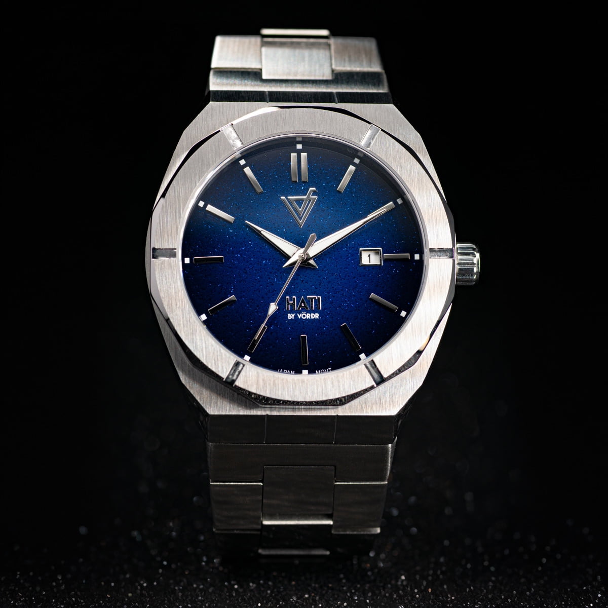 Vörðr - Reloj Hombre Hati Acero Inoxidable Zafiro Esfera Azul Cuarzo Japonés 5atm Fecha Moda