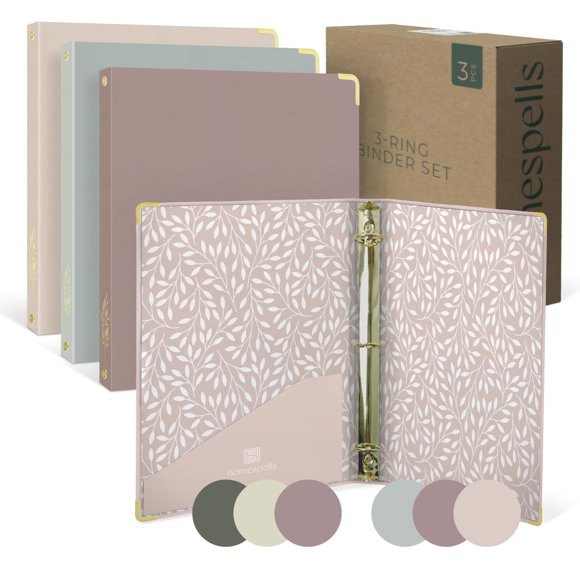 Carpeta de anillas Homespells 2.5 cm 3 anillas – pack de 3 con bolsillos