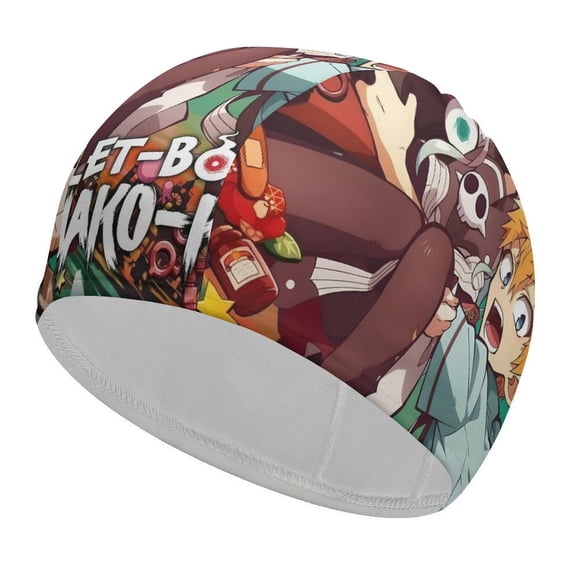 Toilet-Bound Hanako-kun Gorro de Natación de Licra, Gorro de Baño de Tela Cómoda, Gorro Elástico Antideslizante para Hombres, Mujeres y Niños