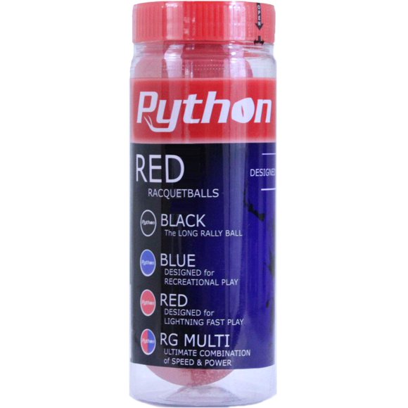Pelotas de Raquetbol Python Red - Lata de 3 Pelotas (1 unidad)