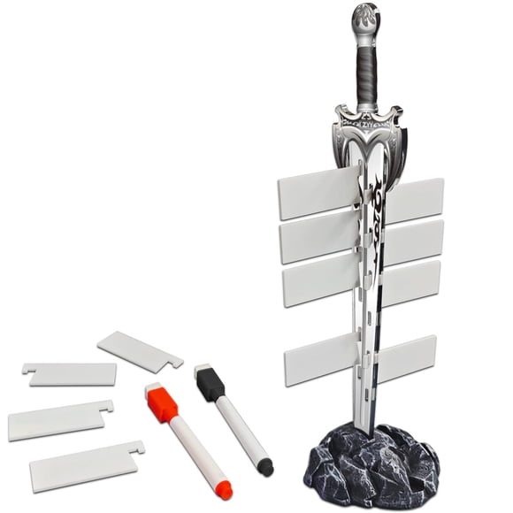 Espada CZYY de Initiative Tracker en la base de piedra con 12 banderas