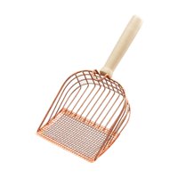 Magideal - Palas De Metal Para Arena De Gatos, Palas Antiadherentes Para Arena De Mascotas Con Mango De Madera, Palas Para Sustrato, Palas Para Arena De Gatos, Palas Para Arena De Gatos Oro Rosa