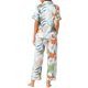 thumbnail image 3 of INSPIRE CHIC Conjunto de Pijama de Satén para Mujer con Botones, Manga Corta y Pantalones Sueltos, Ropa de Dormir Sedosa XS Verde, 3 of 6