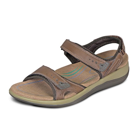 Sandalia Orthofeet Mujer Talla 9 Ancha Marrón Ajustable