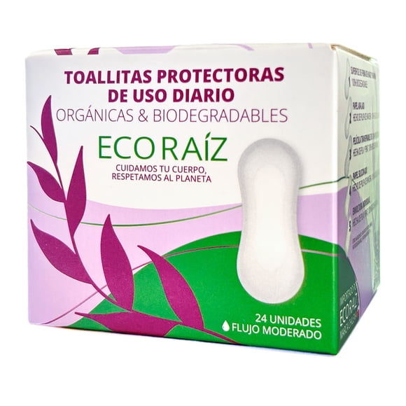 Protector diario femenino biodegradable 24 un