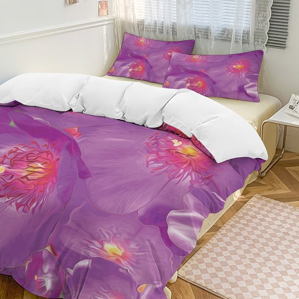 Oil Painting Style 3-Piece Twin Bed Set - Includes 1 Single Comforter And 2 Pillowcases Bedding - Fade Resistant Microfiber - Oil Painting Style