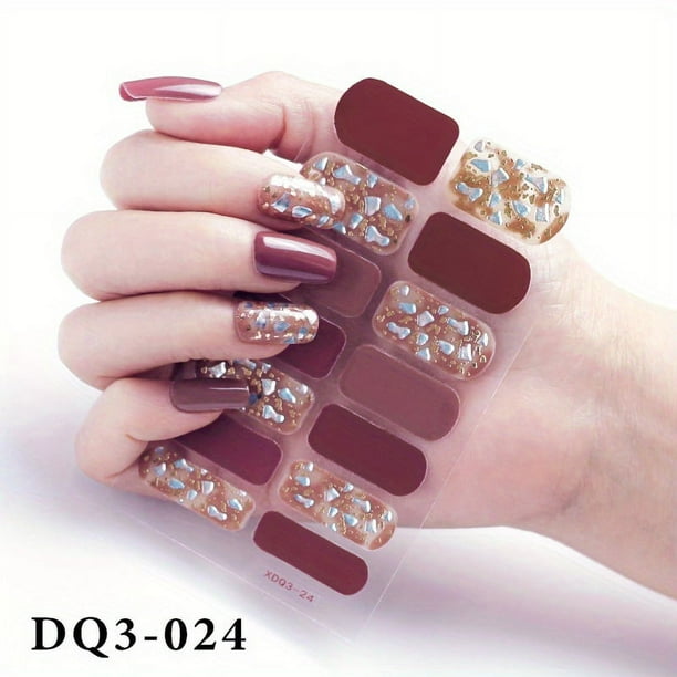 20 Colors High Quality Nail Wraps Full Cover Nail Stickers Colorful Decals For Nail Art