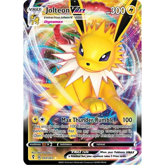 Carta Pokémon Jolteon VMAX 051/203 Ultra Rara - Espada y escudo