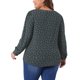 thumbnail image 3 of Agnes Orinda Blusa de Mujer Talla Grande Manga Larga con Pliegues Cuello en V con Muesca Túnica Floral Elegante Casual 3X Negro Azul, 3 of 6
