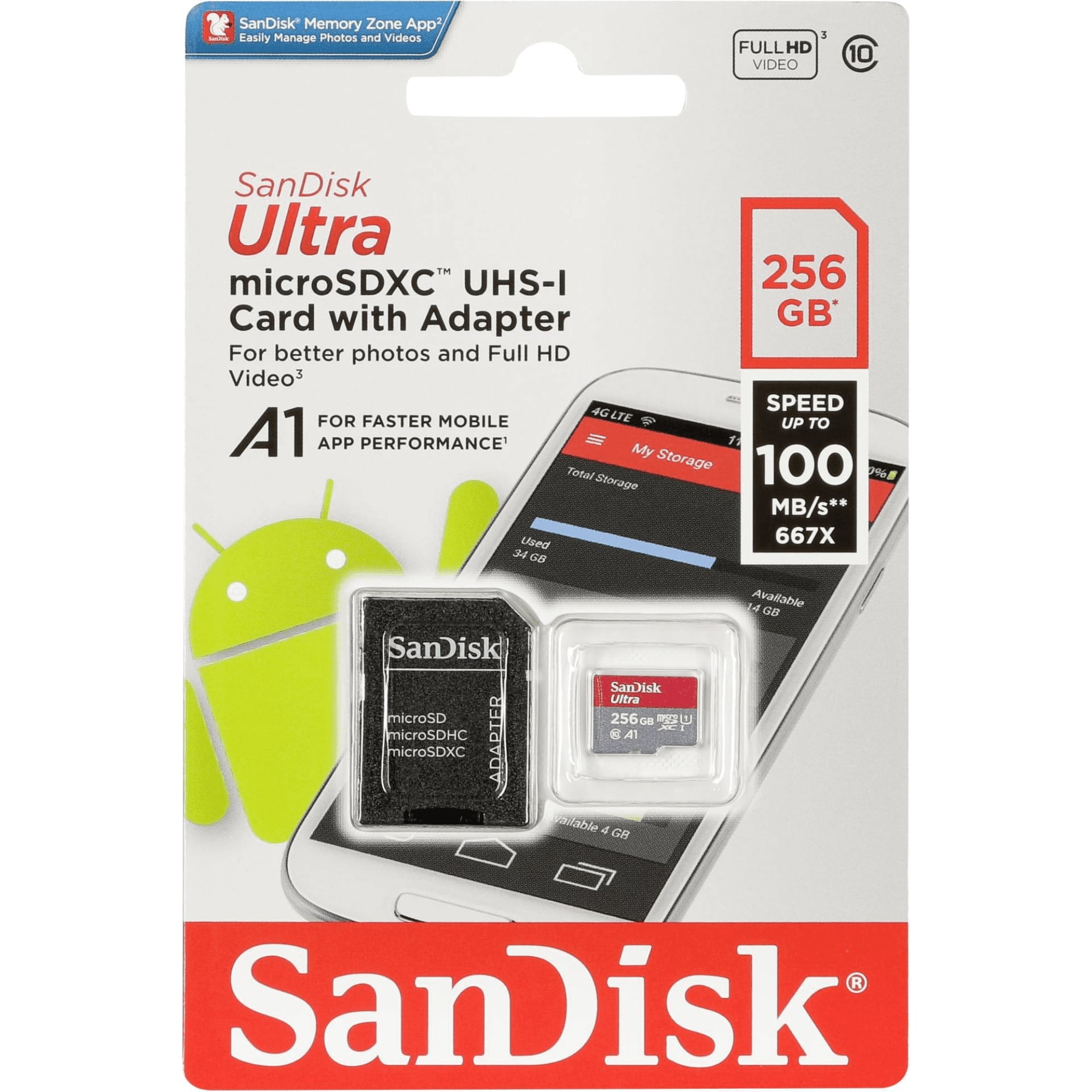 Tarjeta De Memoria Microsd 256Gb Sandisk Ultra Con Adaptador