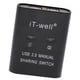 thumbnail image 3 of usb 2.0 interruptor de intercambio manual kvm 2 puertos hub para impresora de escáner de pc negro, 3 of 5