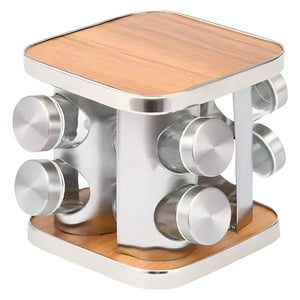 B Fresh - Especiero Cocina 8 Condimentos Giratorio Acero Inoxidable