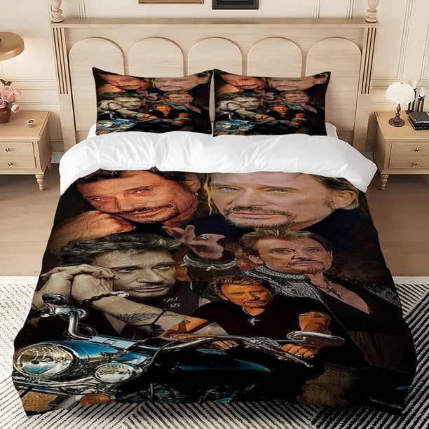 3pcs French Rock Star Harry Potter Collage Theme Print 100% Polyester Bedding Set with Duvet Cover + Pillowcases